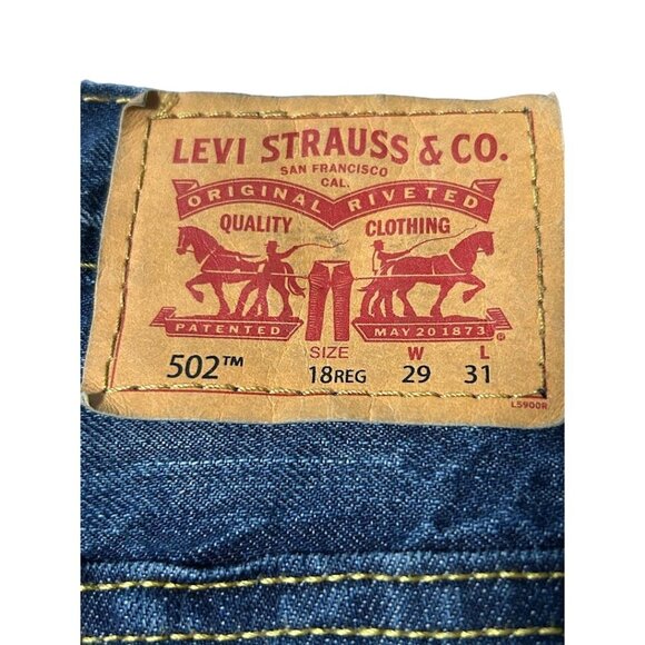 Levis 502 Regular Tapered Distressed Jeans Size 18 29X31 - Picture 8 of 8